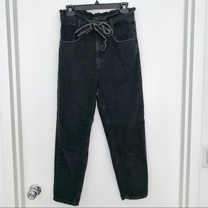 Zara high waisted black denim pants